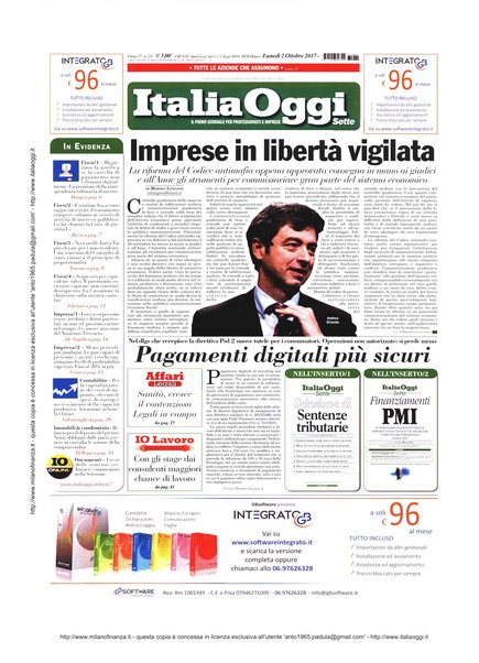 Italia oggi : quotidiano di economia finanza e politica